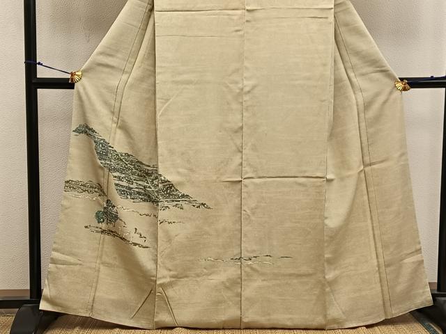 平和屋着物■訪問着 幾何学文様 ろうけつ染め 正絹 逸品 BAAX4938mz