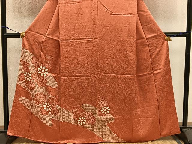 平和屋着物■訪問着 総絞り 草花文 正絹 逸品 BAAX4958mz