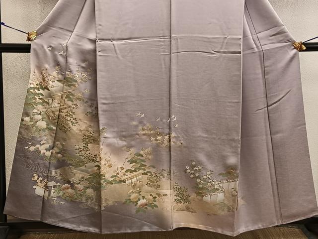 平和屋着物■訪問着 風景花文 金彩 正絹 逸品 BAAX4998mz