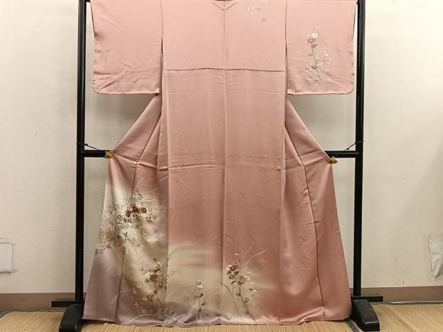 平和屋着物■訪問着 菊花文 暈し染め 金彩 正絹 逸品 BAAX4999mz
