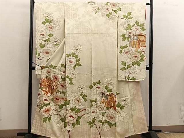 平和屋着物■豪華振袖 駒刺繍 御所車花文 金彩 正絹 逸品 BAAX5002mz