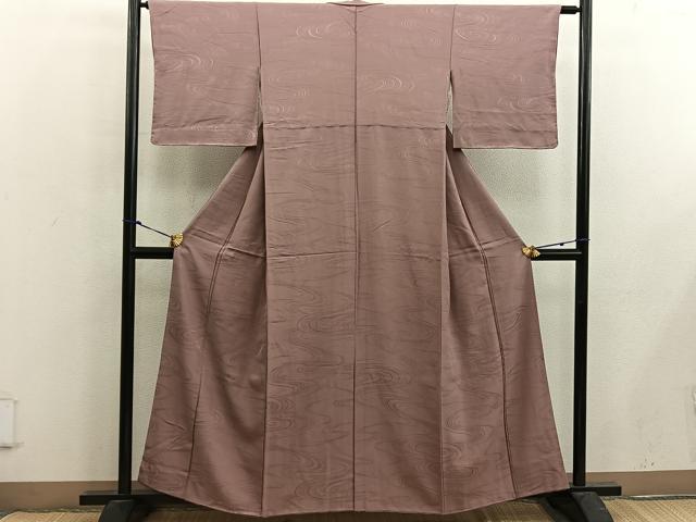 平和屋着物■上質な色無地 流水地紋 ときがら茶色 正絹 逸品 BAAX5003mz