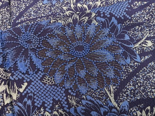 平和屋着物■中国三大刺繍 相良刺繍 訪問着 菊花文 金糸 正絹 逸品 BAAX5006mz
