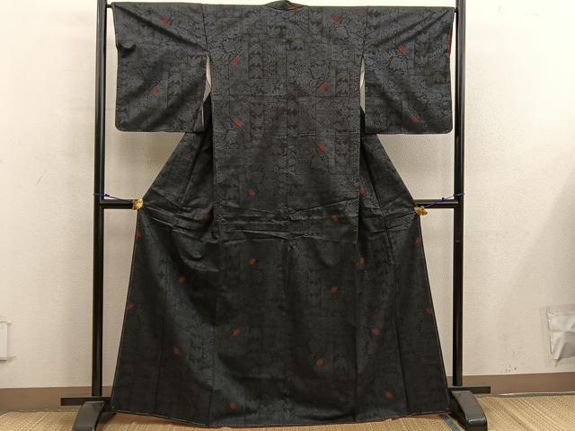 平和屋着物■本場大島紬 7マルキ 花鳥文 正絹 逸品 未使用 BAAX5007mz