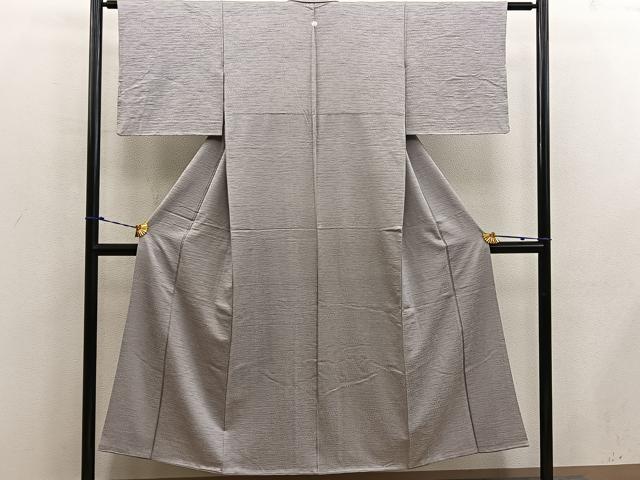 平和屋着物■上質な色無地 流水地紋 茶鼠色 正絹 逸品 BAAX5020mz