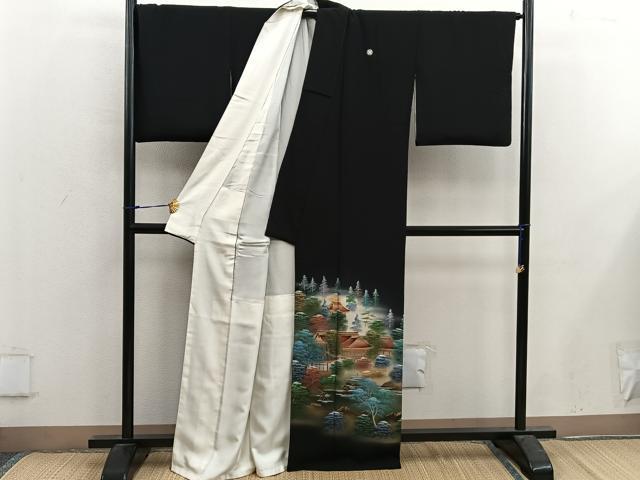 平和屋着物■豪華黒留袖 作家物 四季万葉 暈し染め 金彩 正絹 逸品 BAAX5022mz
