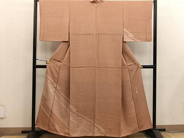 平和屋着物■訪問着 江戸小紋 作家物 伝統加賀染 幾何学文様 正絹 逸品 BAAX5024mz