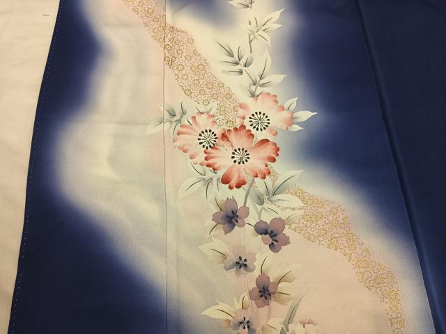 平和屋着物■訪問着 草花文 暈し染め 金彩 正絹 逸品 BAAX5039mz