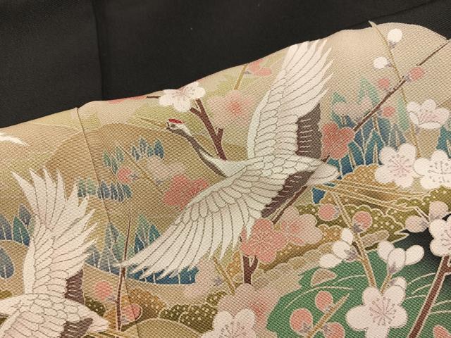 平和屋着物■豪華黒留袖 友禅 飛鶴花文 やまと誂製 正絹 逸品 BAAX5041mz