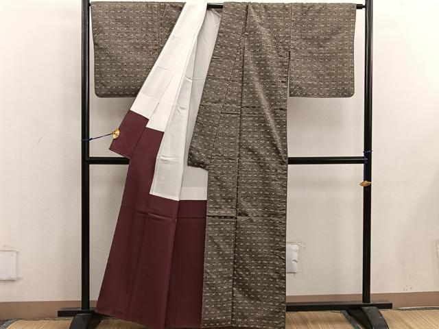 平和屋着物■上質な紬 絣文様 正絹 逸品 BAAX5046mz