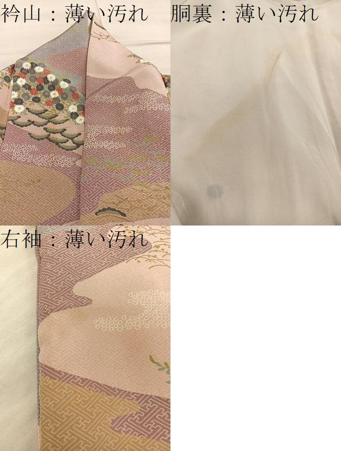 平和屋着物■上質な小紋 草花文 金彩 正絹 逸品 BAAX5048mz