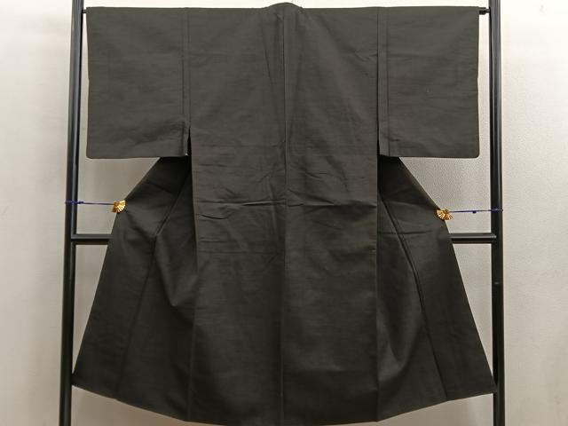 平和屋着物■男性 紬 黒色 正絹 逸品 BAAX5053mz