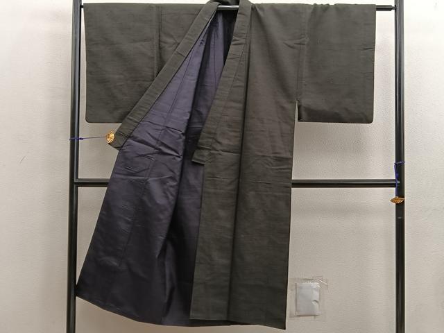 平和屋着物■男性 紬 黒色 正絹 逸品 BAAX5053mz
