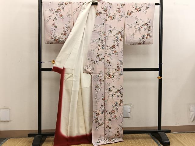 平和屋着物■上質な小紋 御所車枝花文 暈し染め 金彩 正絹 逸品 BAAX5060mz