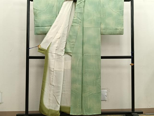 平和屋着物■上質な小紋 幾何学文様 暈し染め 正絹 逸品 BAAX5061mz