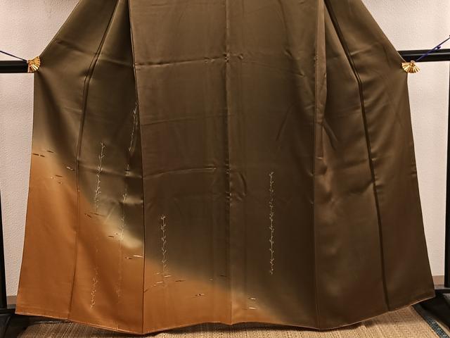 平和屋着物■訪問着 枝葉文 暈し染め 金銀彩 正絹 逸品 BAAX5064mz