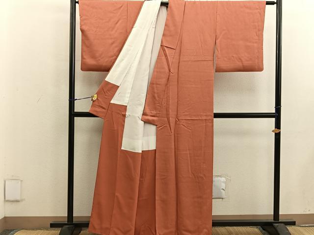 平和屋着物■上質な色無地 黄丹色 正絹 逸品 BAAX5065mz