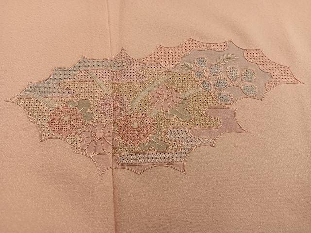平和屋着物■訪問着 総刺繍 スワトウ刺繍 菊花文 正絹 逸品 未使用 BAAX5070mz