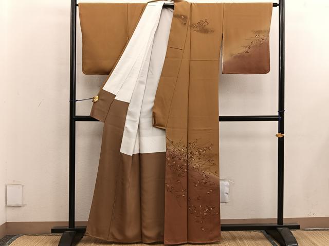 平和屋着物■訪問着 枝橘文 暈し染め 正絹 逸品 未使用 BAAX5072mz