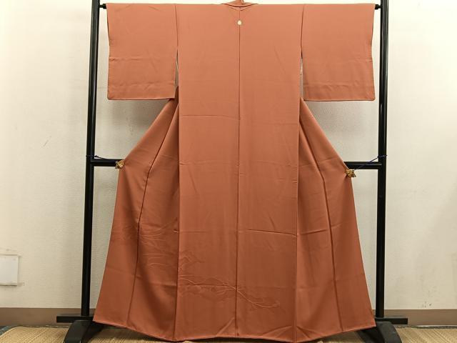 平和屋着物■豪華色留袖 雲重ね結紐地紋 黄櫨染色 正絹 逸品 BAAX5074mz