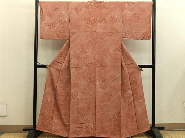 平和屋着物■上質な小紋 立波文 正絹 逸品 BAAX5082mz