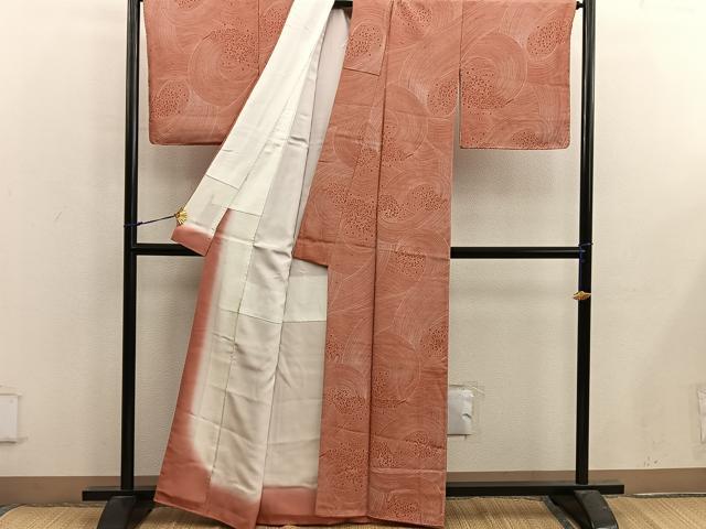 平和屋着物■上質な小紋 立波文 正絹 逸品 BAAX5082mz