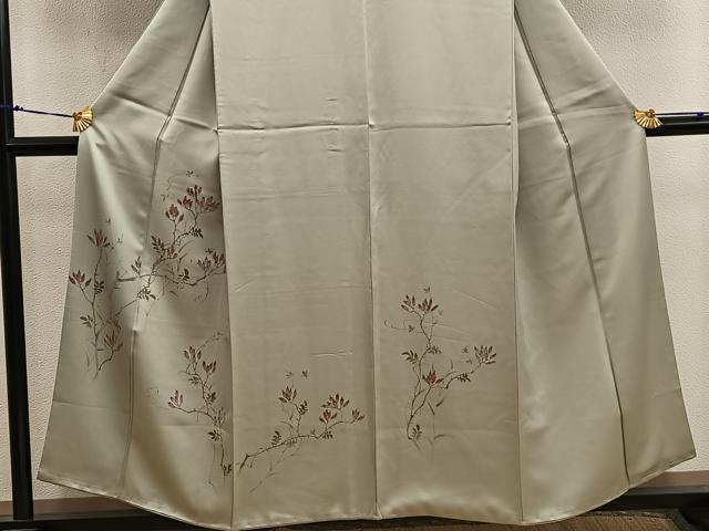 平和屋着物■訪問着 手描き 枝葉文 正絹 逸品 BAAX5091mz