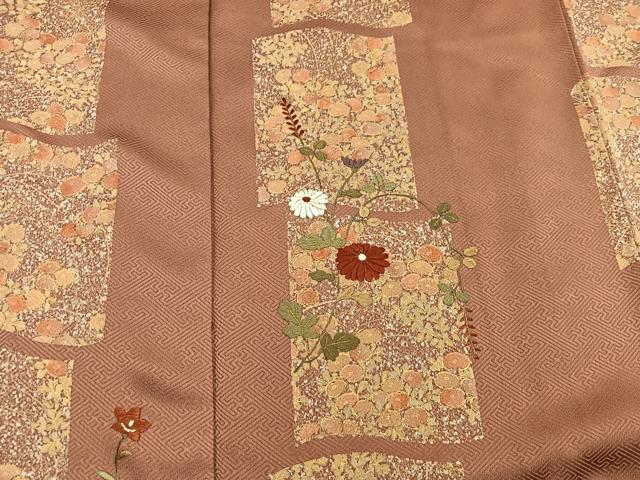 平和屋着物■訪問着 刺繍 枝花文 正絹 逸品 BAAX5097mz