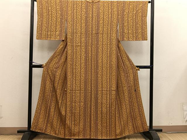 平和屋着物■上質な小紋 作家物 草葉間道 金彩 正絹 逸品 BAAX5100mz
