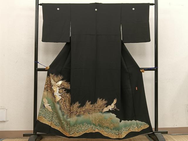 平和屋着物■豪華黒留袖 作家物 飛鶴文 暈し染め 金彩 正絹 逸品 BAAX5109mz