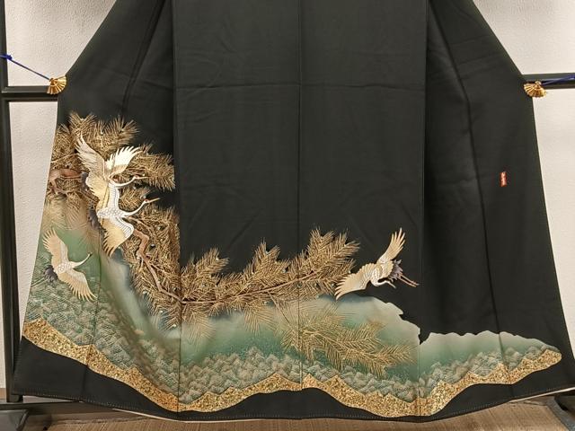 平和屋着物■豪華黒留袖 作家物 飛鶴文 暈し染め 金彩 正絹 逸品 BAAX5109mz