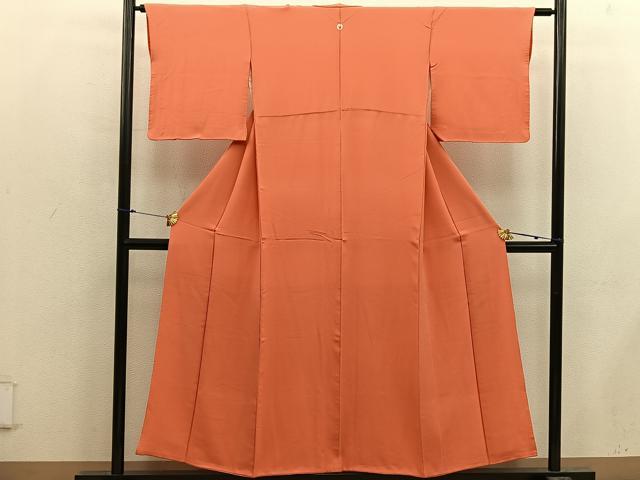 平和屋着物■上質な色無地 丹色 正絹 逸品 BAAX5112mz