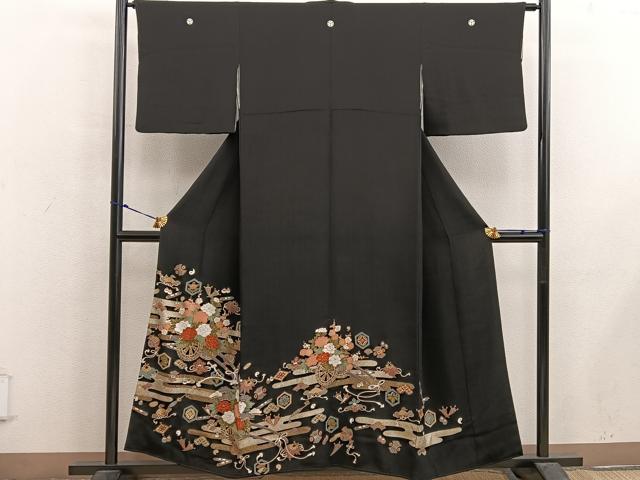 平和屋着物■豪華黒留袖 宝尽くし花車文 金彩 正絹 逸品 BAAX5115mz