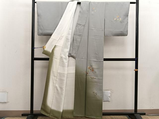平和屋着物■訪問着 菊花文 暈し染め 金彩 正絹 逸品 未使用 BAAX5116mz