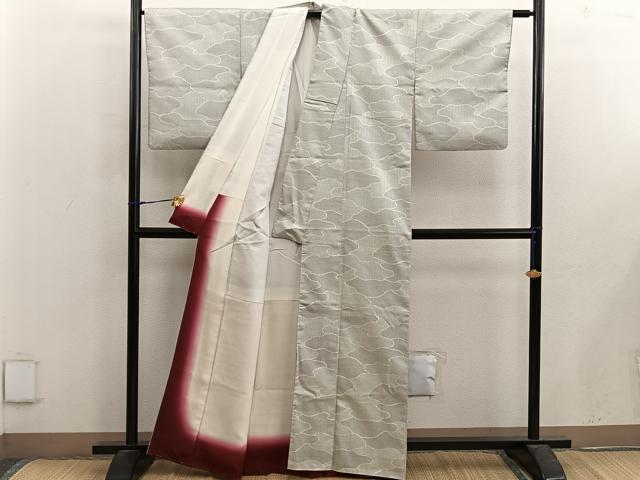 平和屋着物■上質な紬 絣文様 正絹 逸品 BAAX5118mz