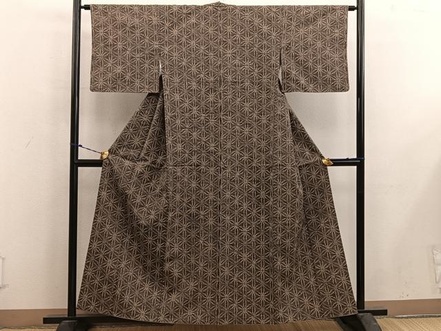 平和屋着物■上質な紬 草葉文 正絹 逸品 BAAX5124mz