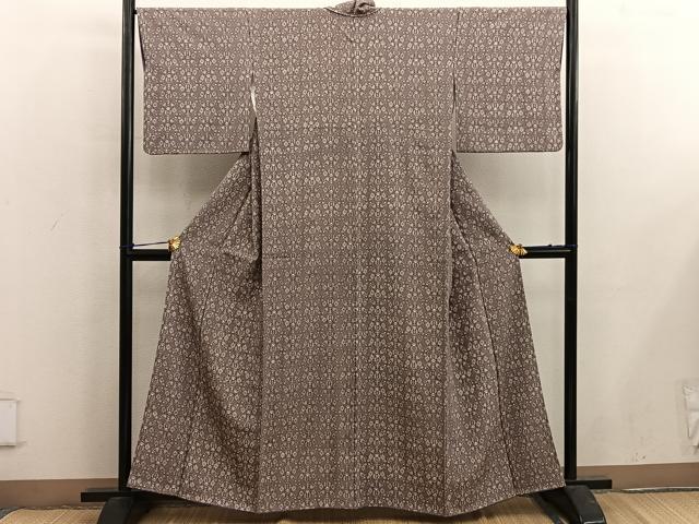平和屋着物■上質な小紋 草花文 正絹 逸品 BAAX5128mz