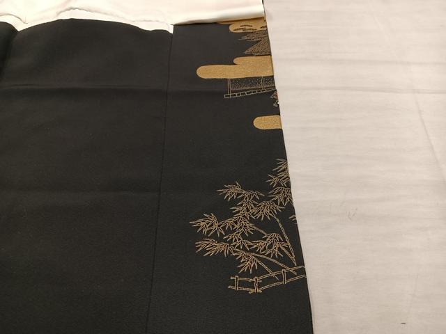 平和屋着物■高級染元 粋峰 林芳夫 京加賀友禅 黒留袖 大名行列 金彩 やまと誂製 正絹 逸品 BAAX5133mz