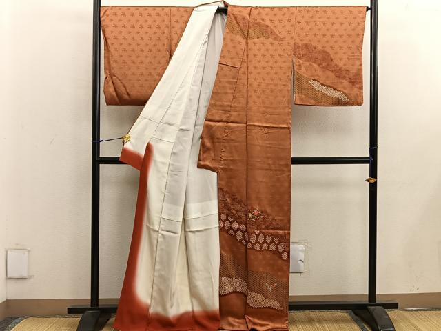 平和屋着物■訪問着 刺繍 芝草花文 金彩 正絹 逸品 BAAX5134mz