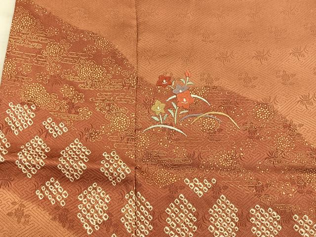 平和屋着物■訪問着 刺繍 芝草花文 金彩 正絹 逸品 BAAX5134mz