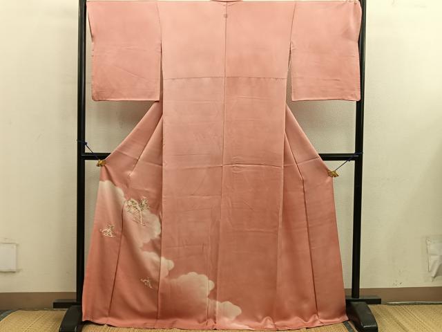 平和屋着物■豪華色留袖 総刺繍 片輪車花文 暈し染め 正絹 逸品 BAAX5139mz