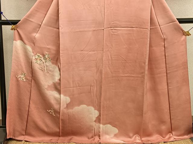 平和屋着物■豪華色留袖 総刺繍 片輪車花文 暈し染め 正絹 逸品 BAAX5139mz