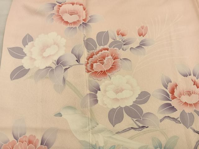 平和屋着物■訪問着 刺繍 花鳥文 暈し染め 正絹 逸品 BAAX5140mz