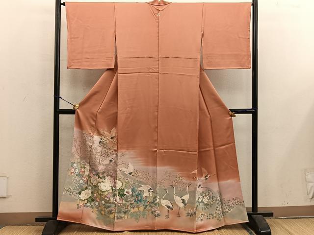 平和屋着物■豪華色留袖 飛鶴花文 暈し染め 正絹 逸品 BAAX5153mz