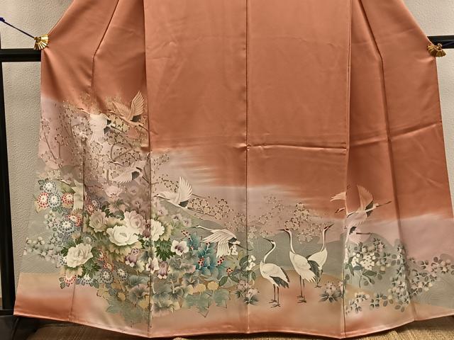平和屋着物■豪華色留袖 飛鶴花文 暈し染め 正絹 逸品 BAAX5153mz