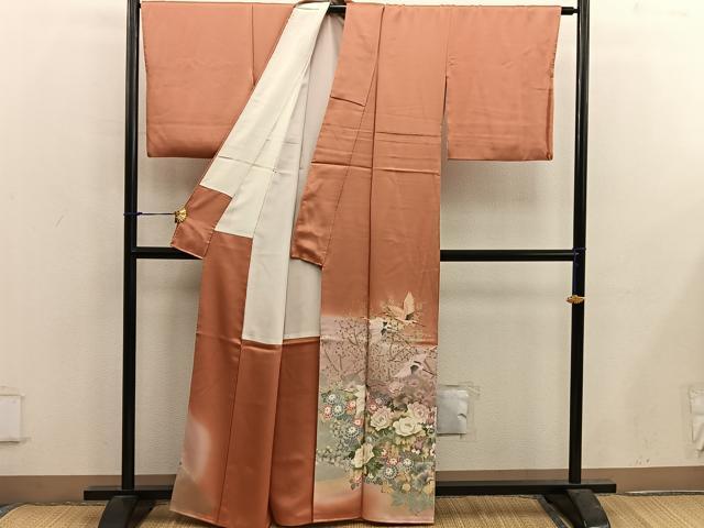 平和屋着物■豪華色留袖 飛鶴花文 暈し染め 正絹 逸品 BAAX5153mz