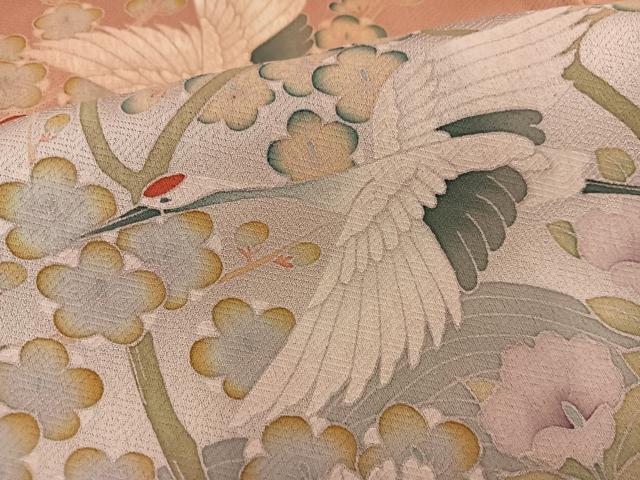 平和屋着物■豪華色留袖 飛鶴花文 暈し染め 正絹 逸品 BAAX5153mz