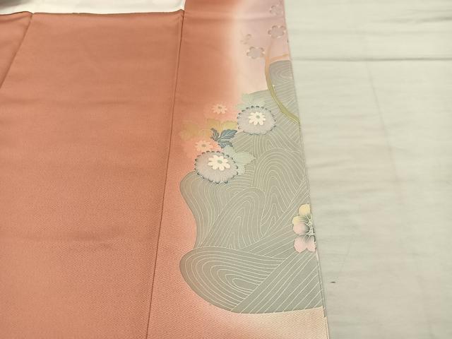 平和屋着物■豪華色留袖 飛鶴花文 暈し染め 正絹 逸品 BAAX5153mz