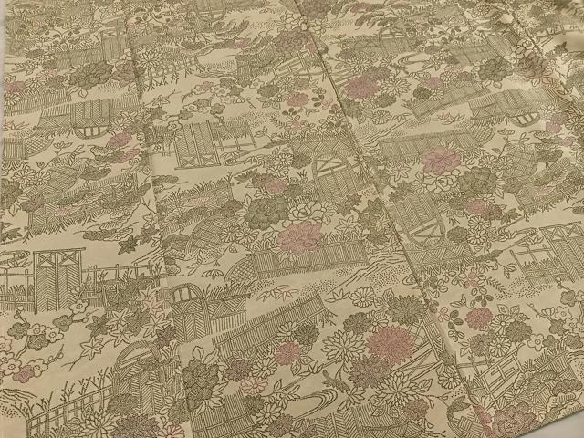 平和屋着物■上質な小紋 籬花文 正絹 逸品 BAAX5165mz
