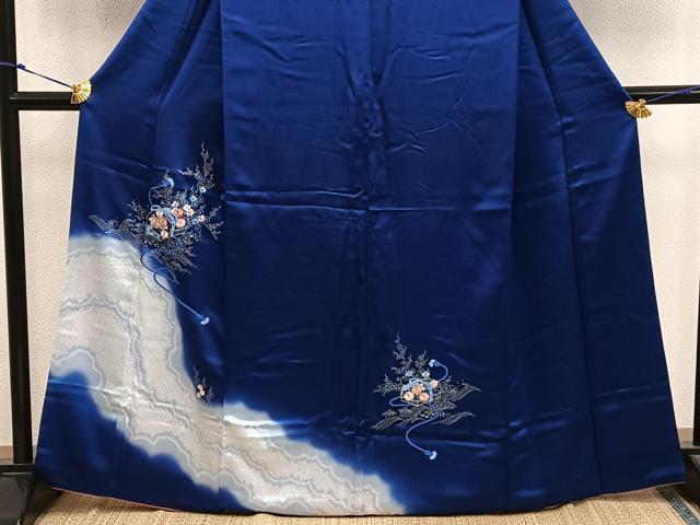 平和屋着物■訪問着 駒刺繍 文箱花文 暈し染め 銀彩 やまと誂製 正絹 逸品 BAAX5173mz